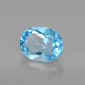 Topaze bleu suisse naturelle coupe ovale, 2,46 ct, VVS