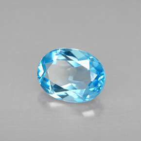 Topaze bleue naturelle coupe ovale, 2,22 ct, VVS