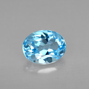 Topaze bleue naturelle coupe ovale, 2,17 ct, VVS