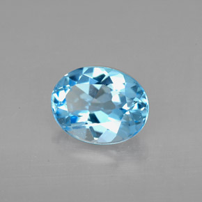 Topaze bleue naturelle coupe ovale, 2,17 ct, VVS