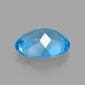 Topaze bleue naturelle coupe ovale, 3,14 ct, VS