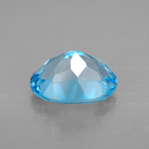 Topaze bleue naturelle coupe ovale, 3,27 ct, VVS-VS