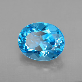 Topaze bleue naturelle coupe ovale, 3,51 ct, VVS-VS