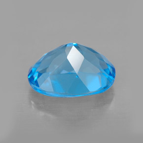 Topaze bleue naturelle coupe ovale, 3,51 ct, VVS-VS