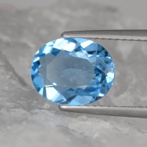 Topaze bleue naturelle coupe ovale, 2,89 ct, VVS