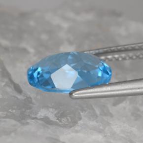 Topaze bleue naturelle coupe ovale, 2,89 ct, VVS