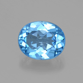 Topaze bleue naturelle coupe ovale, 2,98 ct, VVS