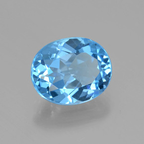 Topaze bleue naturelle coupe ovale, 2,98 ct, VVS