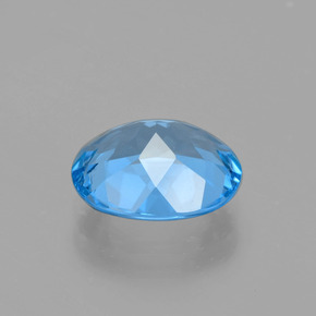 Topaze bleue naturelle coupe ovale, 2,98 ct, VVS