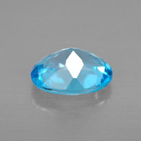 Topaze bleue naturelle coupe ovale, 3,08 ct, VVS