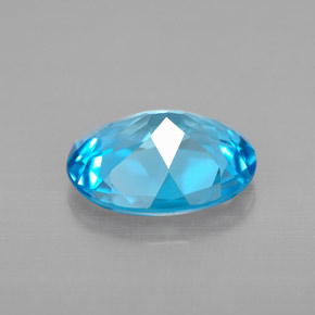 Topaze bleue naturelle coupe ovale, 3,38 ct, VVS