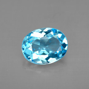 Topaze bleue naturelle coupe ovale, 2,79 ct, VVS