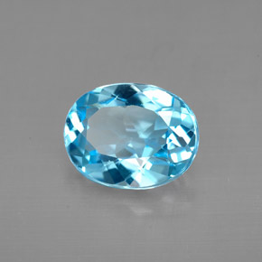Topaze bleue naturelle coupe ovale, 2,79 ct, VVS