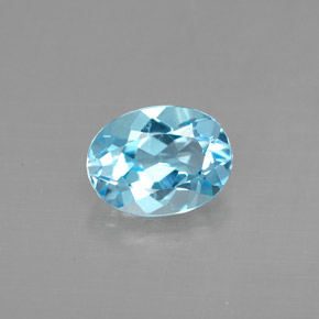 Topaze bleue naturelle coupe ovale, 1,43 ct, VVS