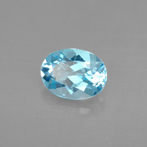 Topaze bleue naturelle coupe ovale, 1,43 ct, VVS