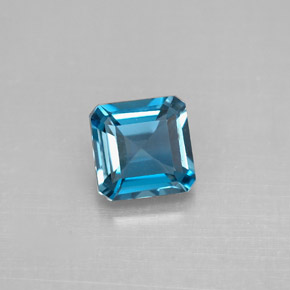 Topaze bleue naturelle taille émeraude, 1,33 ct, VVS-VS