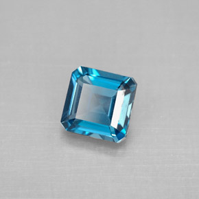 Topaze bleue naturelle taille émeraude, 1,33 ct, VVS-VS
