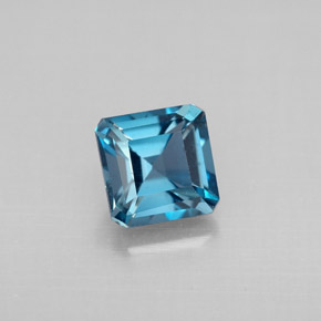 Topaze bleue naturelle taille émeraude, 1,48 ct, VVS-VS