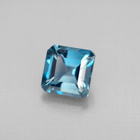 Topaze bleue naturelle taille émeraude, 1,48 ct, VVS-VS