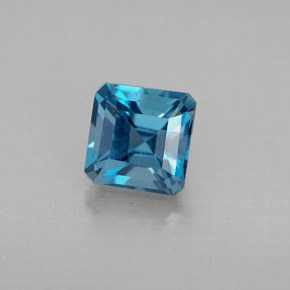 Topaze bleue naturelle taille émeraude, 1,64 ct, VVS-VS