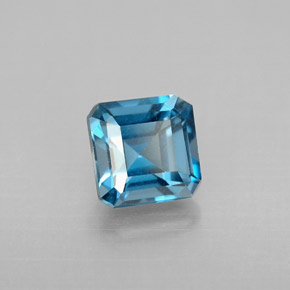 Topaze bleue naturelle taille émeraude, 1,62 ct, VVS-VS