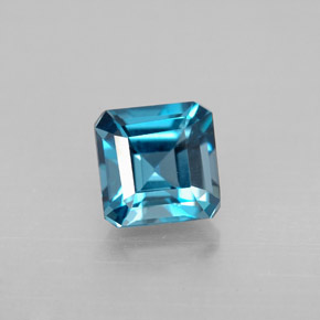 Topaze bleue naturelle taille émeraude, 1,52 ct, VVS-VS