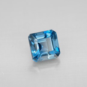 Topaze bleue naturelle taille émeraude, 1,67 ct, VVS-VS