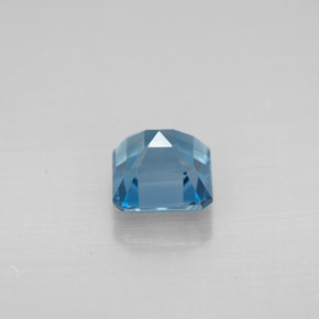 Topaze bleue naturelle taille émeraude, 1,52 ct, VVS-VS