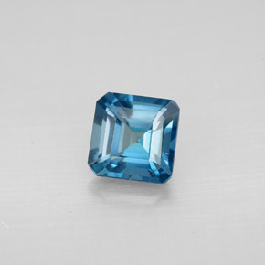 Topaze bleue naturelle taille émeraude, 1,43 ct, VVS-VS