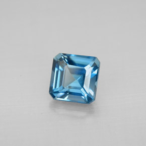 Topaze bleue naturelle taille émeraude, 1,47 ct, VVS-VS