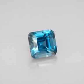 Topaze bleue naturelle taille émeraude, 1,48 ct, VVS-VS