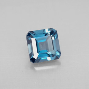 Topaze bleue naturelle taille émeraude, 1,31 ct, VVS-VS