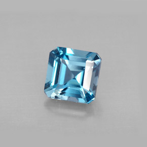 Topaze bleue naturelle taille émeraude, 1,36 ct, VVS-VS