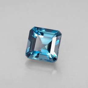 Topaze bleue naturelle taille émeraude, 1,50 ct, VVS-VS