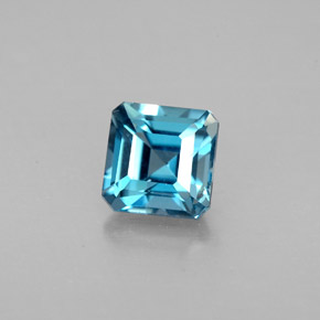Topaze bleue naturelle taille émeraude, 1,57 ct, VVS-VS