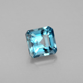 Topaze bleue naturelle taille émeraude, 1,57 ct, VVS-VS