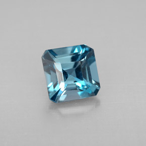 Topaze bleue naturelle taille émeraude, 1,35 ct, VVS-VS