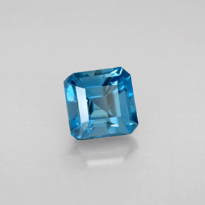 Topaze bleue naturelle taille émeraude, 1,61 ct, VVS-VS