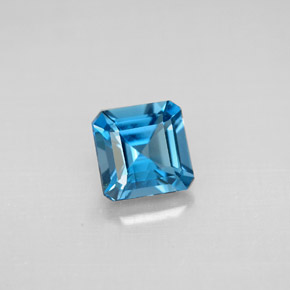 Topaze bleue naturelle taille émeraude, 1,37 ct, VVS-VS
