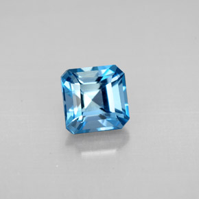 Topaze bleue naturelle taille émeraude, 1,59 ct, VVS-VS