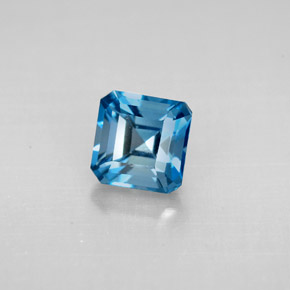 Topaze bleue naturelle taille émeraude, 1,59 ct, VVS-VS