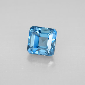 Topaze bleue naturelle taille émeraude, 1,64 ct, VVS-VS