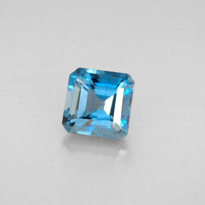 Topaze bleue naturelle taille émeraude, 1,48 ct, VVS-VS