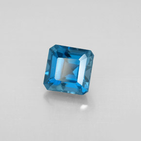 Topaze bleue naturelle taille émeraude, 1,60 ct, VVS-VS