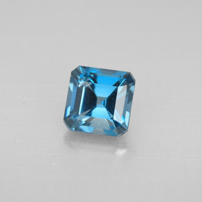 Topaze bleue naturelle taille émeraude, 1,47 ct, VVS-VS