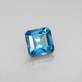 Topaze bleue naturelle taille émeraude, 1,47 ct, VVS-VS