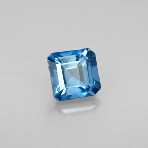Topaze bleue naturelle taille émeraude, 1,46 ct, VVS-VS