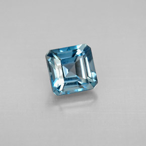 Topaze bleue naturelle taille émeraude, 1,61 ct, VVS-VS