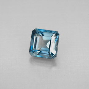 Topaze bleue naturelle taille émeraude, 1,61 ct, VVS-VS