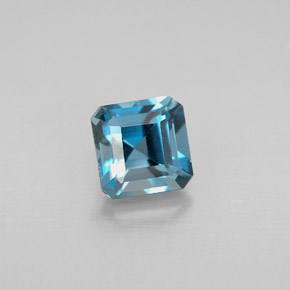 Topaze bleue naturelle taille émeraude, 1,52 ct, VVS-VS